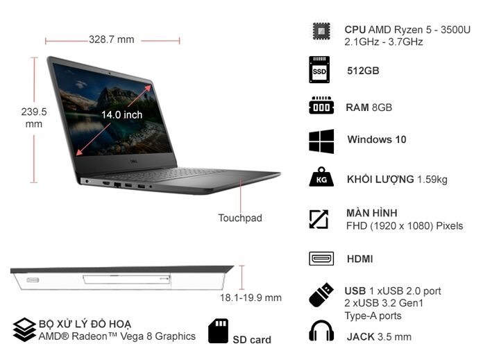 Laptop Dell Vostro 3405